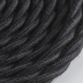 Klartext LUMIÈRE Braided Fabric Cable for Lighting 3 x 0.75 mm Black Cotton 3 m Warning: Ground Cable Included! Maximum Anti-Shock Safety!