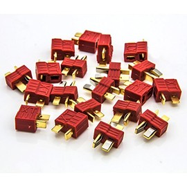 Onkuey 10 Pairs Deans Style Anti-Skid T Plug Connector Adaptor Female and Male M/F for RC Lipo Battery Connector