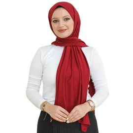 Prien Hijab for Women Viscose Scarf Lightweight Muslim Hijabs Long Shawl Islamic Scarves Turkey Silk Headscarf for Womens (Burgundy)