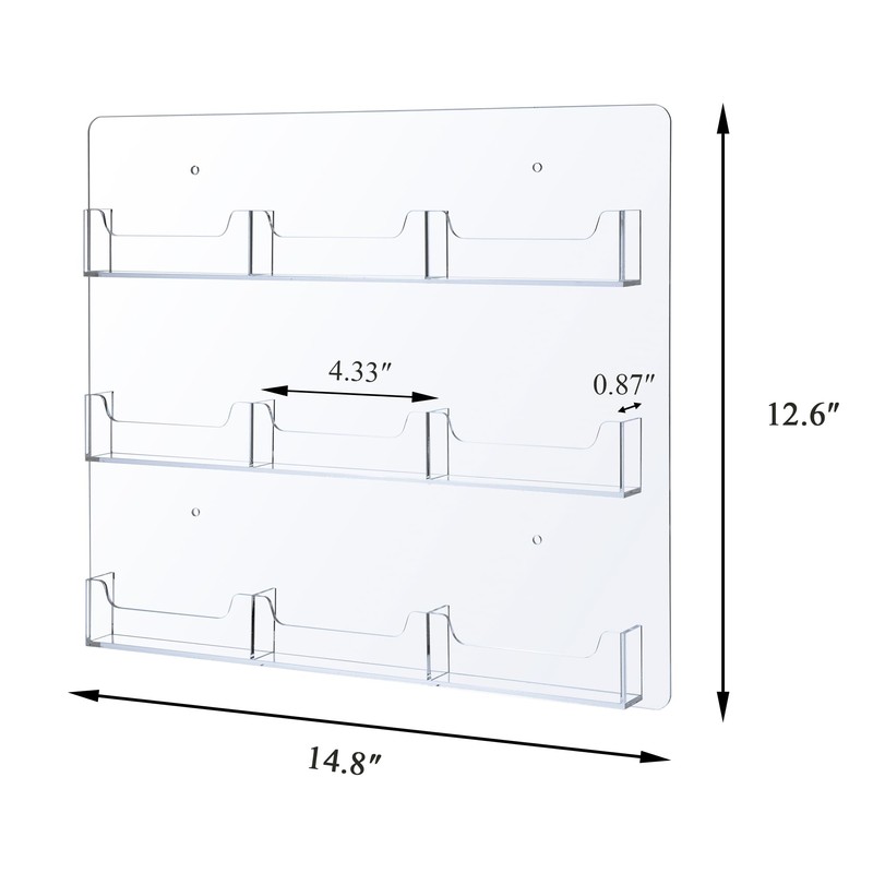 WILLOWDALE Acrylic Name Badge Holder Wall Mount, Clear Business Card
