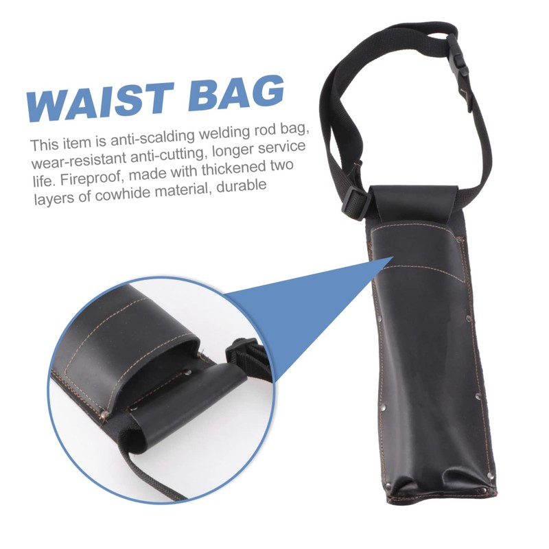TEHAUX 2pcs Flame-resistant Welding Rod Holder Bag High-capacity Wear-resistant Storage