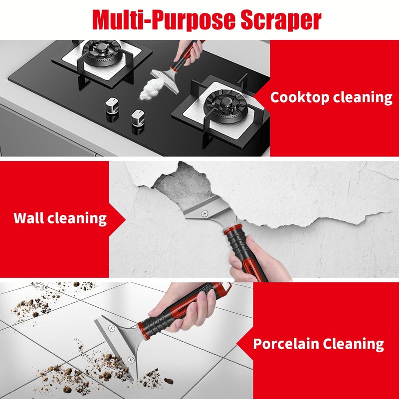 WISEUP Caulking Tool，6 in 1 Caulk Remover Tool with Grout