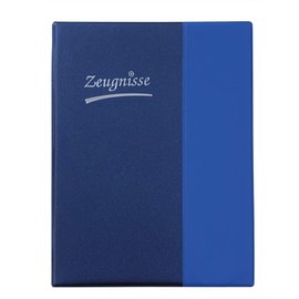 Idena Idena 20105 - Zeugnismappe Ringbuch, DIN A4, 10 Hüllen, glasklar, blau, mit 4 Ring-Mechanik, 1 Stück