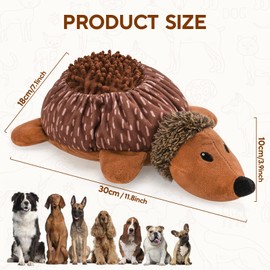LIFLIX 2-in-1 Dog Toy Treat Hide, Sniffing and Squeaky Plush Toy Interactive Sniffing Toy for Small Medium Large Breeds Hedgehog Shape