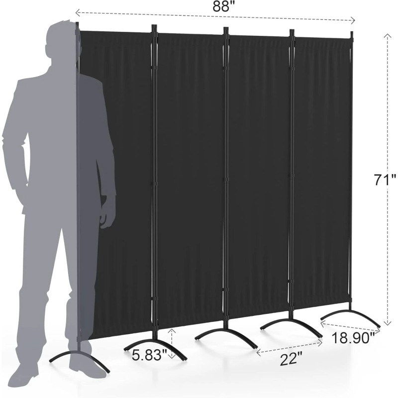 ecolinear Upgraded Room Divider Folding Privacy Screens 4 Panel Partitions