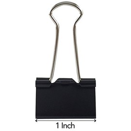 Clipco Binder Clips Small 1-Inch Black (144-Pack)
