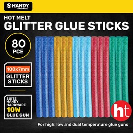 [40PCE] Handy Hardware Colored Hot Melt Glitter Glue Sticks - 4PK, 10cm x 0.7cm - Non-Toxic - Works Seamlessly with 10W Glue Guns, Suitable for Crafters, Handmade Arts