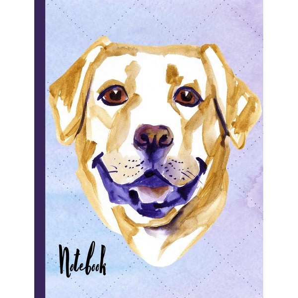 Notebook: Yellow Labrador Dog School Notebook 100 Pages Wide Ruled