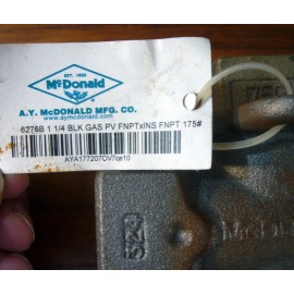 AY Mcdonald 1 1/4" McDonald 175G PLUG VALVE~GAS 6276B NEW OLD STOCK Plumbing