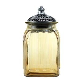 SOCOSY Vintage Crystal Glass Candy Jar with Lid Food Jar Nut Jar Jewelry Box Wedding Candy Buffet Jars Kitchen Storage Assorted Color 30 oz