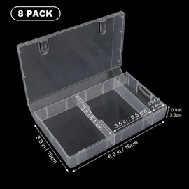 8PCS Playing Card Case Clear Plastic Gaming Game Card Case Holder Organizer, Small Card Box Hard Plastic Card Storage Box, Empty Trading Card Storage Box Compatible with Baseball Football Sports Cards
