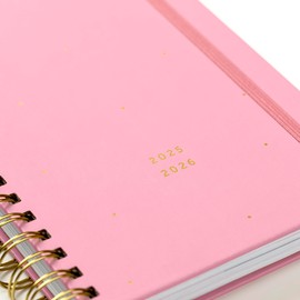 Busy B A5 Diary - Mid-Year 17 Month Busy Life Planner - Aug '25 - Dec '26 – Pink Journal – Week-to-View Academic Planner with Dual Schedules, Tear-off lists, Pen Loop, Storage Pocket & Elastic Closure