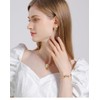 Kaipink Orange Blossom Flower Kumquat Pearl Enamel Bracelet Jewelry Gift