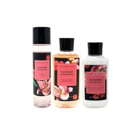 Raspberry & Pink Lily Trio Gift Set - Includes Fine Fragrance Mist, Body Lotion, and Shower Gel - Full Size
