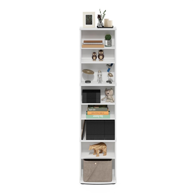 Furinno Jaya Space Saving Multimedia Storage Tower, White