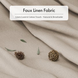 AmazerBath Farmhouse Shower Curtains for Bathroom, Tan Shower Curtain with Tassels, Taupe Rustic Faux Linen Shower Curtain Set with 12 Hooks, 72x72 Inches