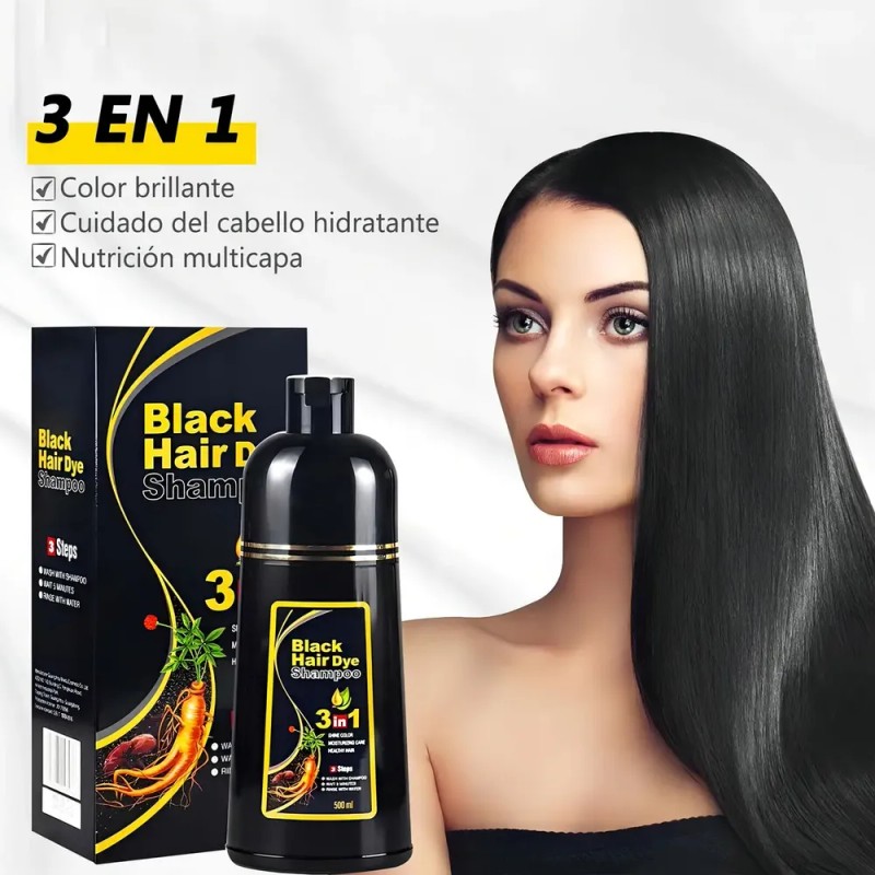 Shampoo Para Canas 500ml Natural Jengibre Tinte Cubre Canas