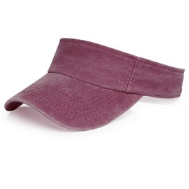 Marrywindix 1 Piece of Sport Wear Athletic Visor Sun Sports Visor Hat Visor Adjustable Cap for Women and Men (One Size) (Ash Wine Red)