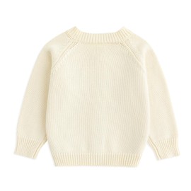 Simplee kids Baby Girl Knit Cardigan Sweater Cream Cotton Autumn Coat, A-cream Heart, 3-4T