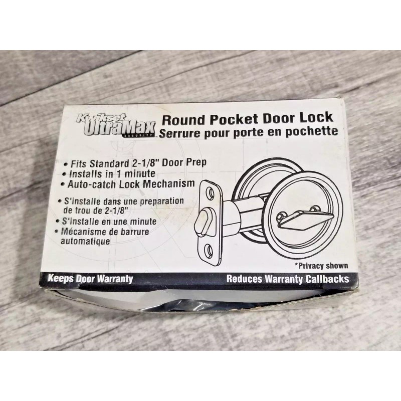 Kwikset 93340-001 Kwikset Round Pocket Door Passage Lock 334 10B