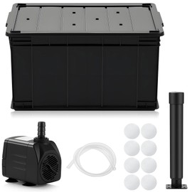 DoubleFill 1 Pack Fountain Basin, Water Feature Basin Kit Suitable for Vases, Statues or Bubbling Rocks. Provides Support up to 220 Pounds. Deeper Design Provides 18 Gallons of Water Capacity