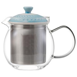Hasamiyaki 25511 Rosemary Glass Pot Tea Pot (Super Stainless Steel Tea Strainer) Large, Capacity: Approx. 26.9 fl oz (760 ml), Blue, Made in Japan