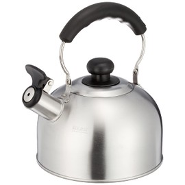 Pearl Metal Whistling Kettle, 0.7 gal (2.4 L), Induction Compatible, Stainless Steel, Heat Up 2 HB-1150