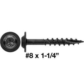 Jake Sales N.8 x 1-1/4inches Round Washer Head Truss Head Screw. Torx/Star Drive Head Wood Screws. Multipurpose Cabinet, Furniture, Siding and Trim and General Construction - 1 Pound ~184 Screws