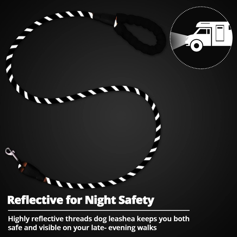 Rope Dog Leash 3 FT: Heavy Duty Leashes with Swivel