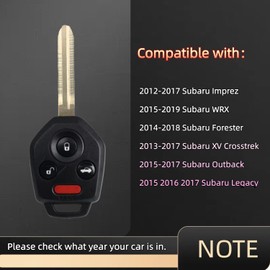 Key Fob Remote Replacement Compatible with Subaru Impreza WRX Forester XV Crosstrek Outback Legacy with G Chip Keyless Entry Remote Car Key（CWTWB1U811）