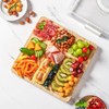 Charcuterie Board with Clear Locking Lid and Handle, 6 Compartment