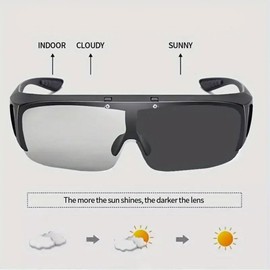 Badical 6849PP Flip-Up Fit-Over Sunglasses Polarised Photochromic Black/Smoke Medium