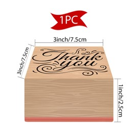 CRASPIRE Wooden Rubber Stamp Thank You Decorative Wood Stamps Vintage Wood Mounted Rubber Stamps for Card Making DIY Art Crafts Scrapbooking Journal Diary Letter Planner