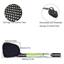 BNVB Bicycle TT Rest Bar 12K Glossy Full High Carbon Fiber TT Bar Aero Bars Tri Bars Cycling Arm Rest Put bar for Road MTB Bike 31.8mm Clamps - Green