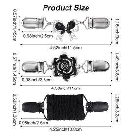 3 Stück Pullover Clips Cardigan Clip Antike Schal Kleid Taillenstraffer Vintage Kleider Legierung Retro Kragen Kette Kreative Tailliertes Kordelzug für Umhang Jacke Mantel