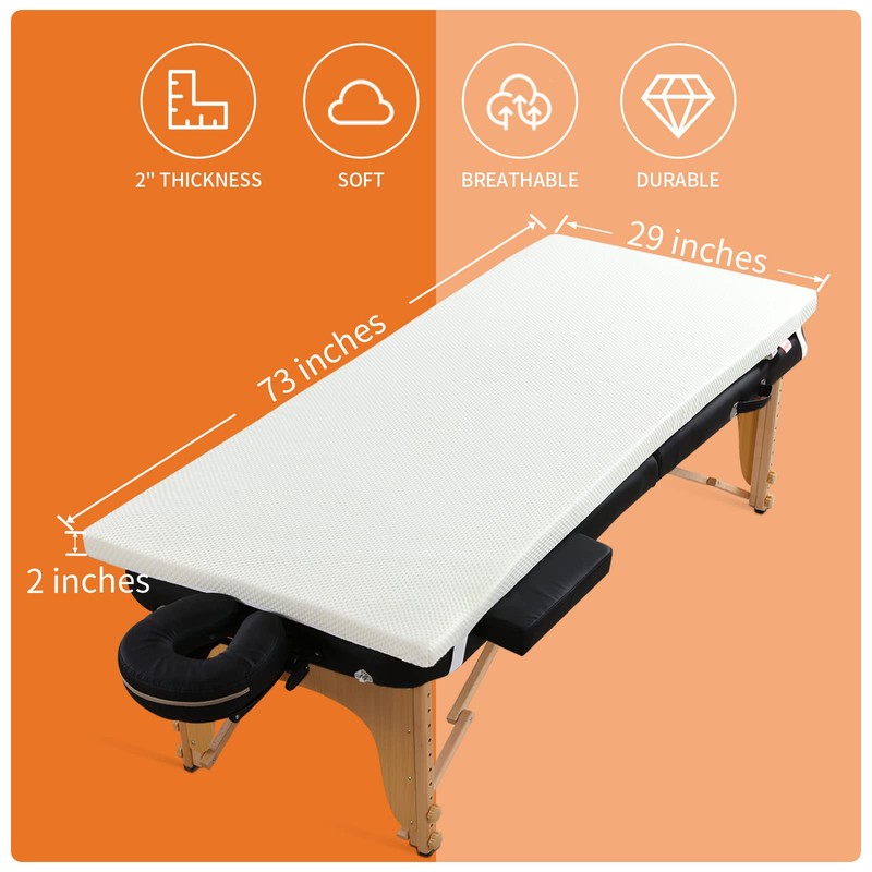 HOMBYS Memory Foam Bed Mattress Topper with Removable Cover, Massage