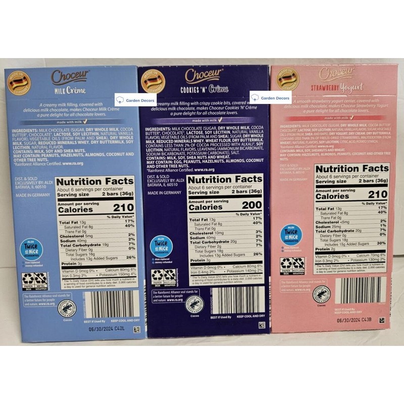 Choceur European Milk Chocolate Bars set: Coffee & Cream +