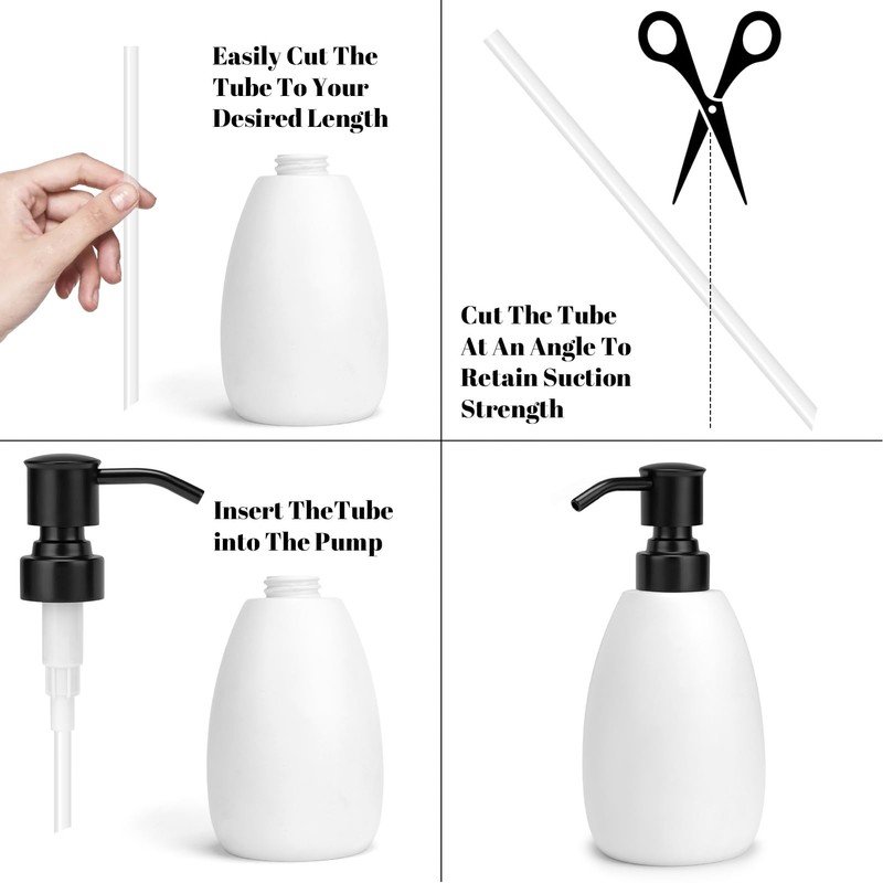 2 Pack Black 304 Stainless Steel Soap Dispenser Pump Replacement