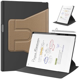XLTTONG Case for reMarkable Paper Pro 11.8''- 360° Rotation Lightweight and Hard Back Shell Protective Book Folio Cover with Built-in Pen Holder Auto Sleep/Wake - for 11.8" 2024 Released (Apricot)