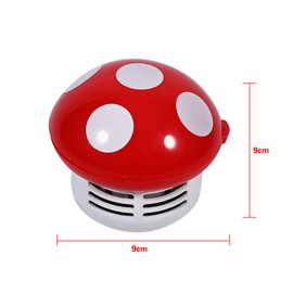 TOPINCN Aspirador de Escritorio de Hongos, Mini Forma de Hongo Teclado de Escritorio Lindo Esquina Aspirador de Polvo Barredora para el Hogar Escuela Oficina(Rojo)