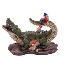 Gator Gnome: Whimsical Garden Figurine - Unique Home & Outdoor Decor