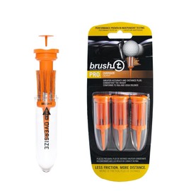 Brush-T Pro Oversize Friction Reducing Bristle Golf Tee Three 3 Packs 9 Total