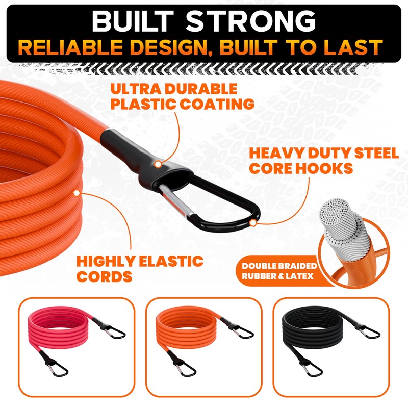RoofPax Premium 2'' x 10" Retractable Ratchet Straps 4 Pack