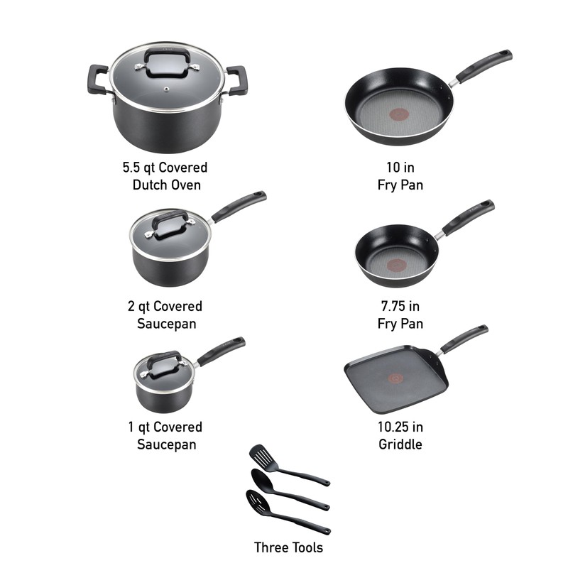 T-fal Signature Nonstick Cookware Set 12 Piece, Oven Broiler Safe