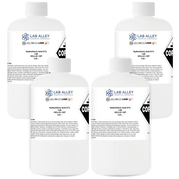 Lab Alley Hydrochloric Acid 31%, Lab Grade, High-Quality Solution for