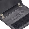 HIIERO ID Card Holder Oval Window Leather with Metal Chain