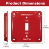 [2 Pack] BESTTEN 1-Gang Red, Emergency Shut-Off Toggle Square Metal