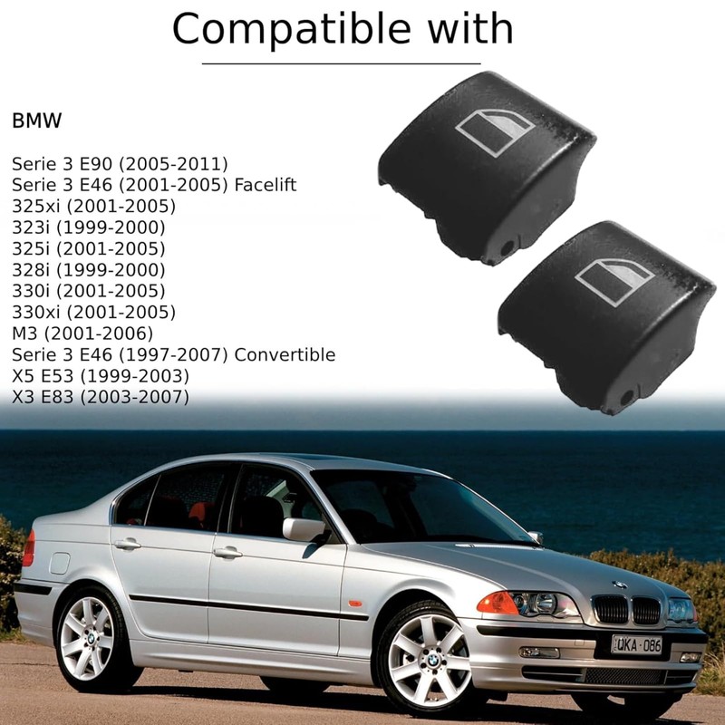 Twowinds - Covers for Electric Window Control Power Switch Buttons