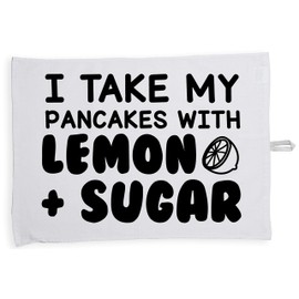 Hippowarehouse I take my pancakes with lemon and sugar Tea Towel Eco Printed Dish Cloth Kitchen accessory 50cmx70cm 100% Cotton