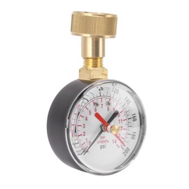 Water Pressure Gauge, Aluminium Alloy Iron 0 to 200 Psi Universal Test Gauge for Replacement, with 3/4 Inner Hose Thread, Suitable for